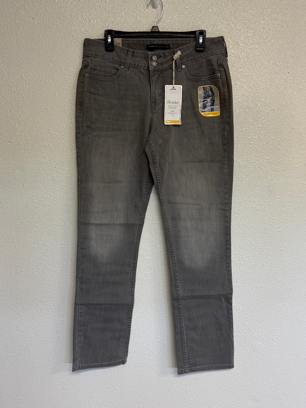 Levi's New Women’s 12 Gray Denim Slender Straight Leg 526 Jeans